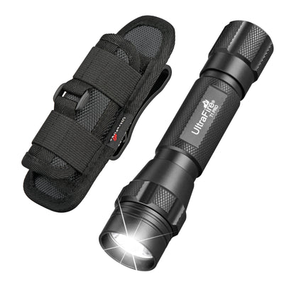 פנס טקטי צבאי UltraFire T1 Pro עם נרתיק פנסים טקטיים נטענים רבי עוצמה של 1200 לומן לשימוש יומיומי בחוץ